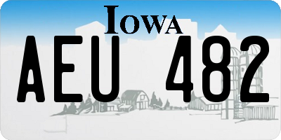 IA license plate AEU482