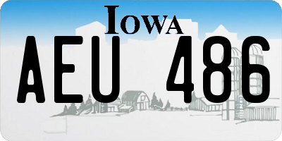 IA license plate AEU486
