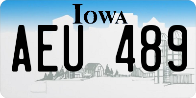 IA license plate AEU489