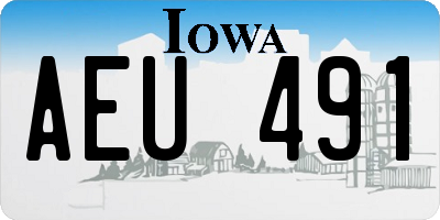 IA license plate AEU491