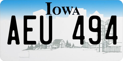 IA license plate AEU494