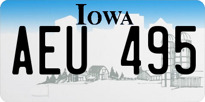 IA license plate AEU495