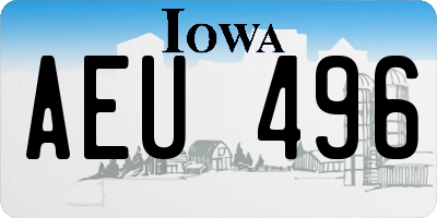 IA license plate AEU496