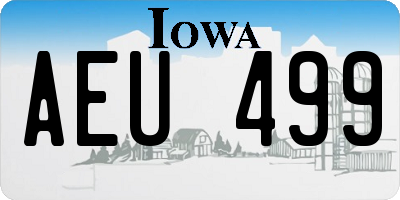 IA license plate AEU499