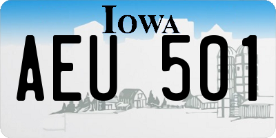 IA license plate AEU501