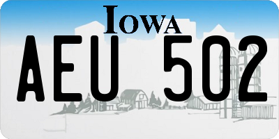 IA license plate AEU502