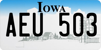 IA license plate AEU503
