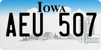 IA license plate AEU507