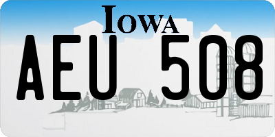IA license plate AEU508
