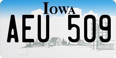 IA license plate AEU509