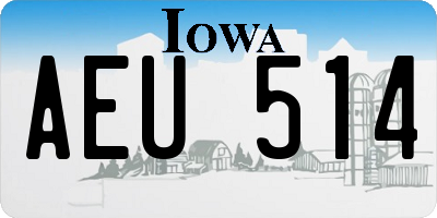 IA license plate AEU514