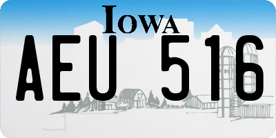 IA license plate AEU516