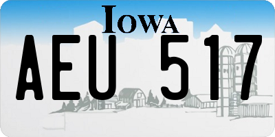 IA license plate AEU517