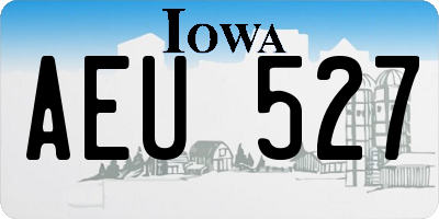 IA license plate AEU527