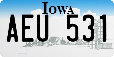 IA license plate AEU531