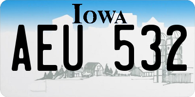 IA license plate AEU532