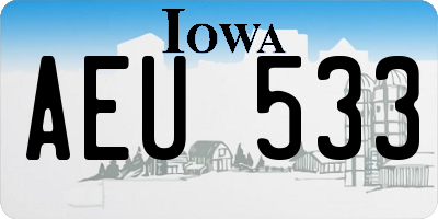 IA license plate AEU533