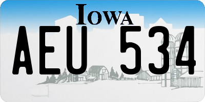 IA license plate AEU534