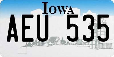 IA license plate AEU535