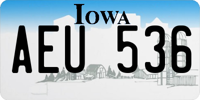 IA license plate AEU536