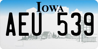 IA license plate AEU539