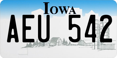 IA license plate AEU542