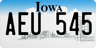 IA license plate AEU545
