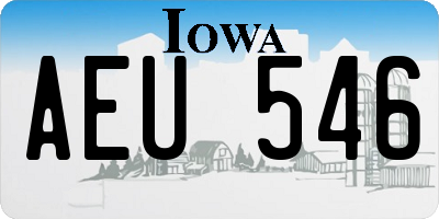 IA license plate AEU546