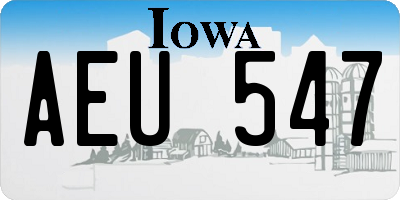 IA license plate AEU547