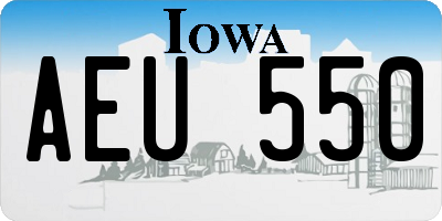 IA license plate AEU550