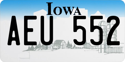 IA license plate AEU552