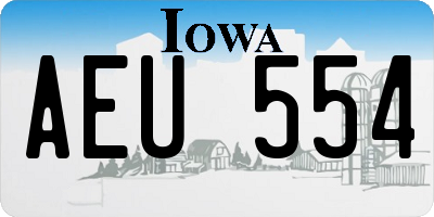 IA license plate AEU554