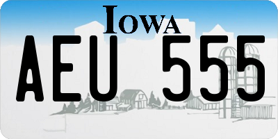 IA license plate AEU555