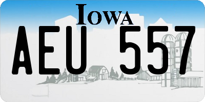 IA license plate AEU557