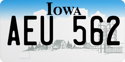 IA license plate AEU562