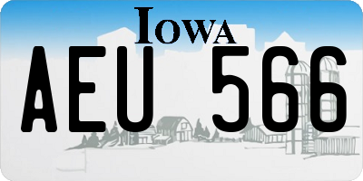 IA license plate AEU566