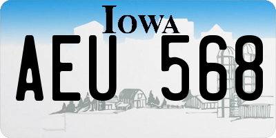 IA license plate AEU568