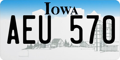 IA license plate AEU570