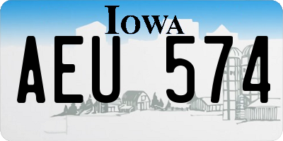 IA license plate AEU574