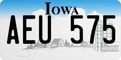 IA license plate AEU575