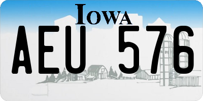 IA license plate AEU576