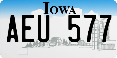 IA license plate AEU577
