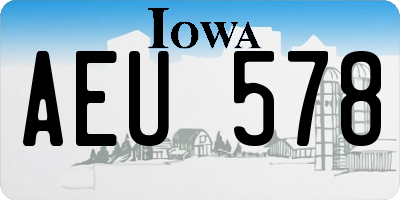 IA license plate AEU578