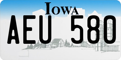 IA license plate AEU580