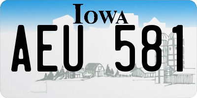 IA license plate AEU581