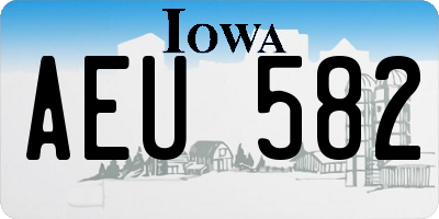 IA license plate AEU582