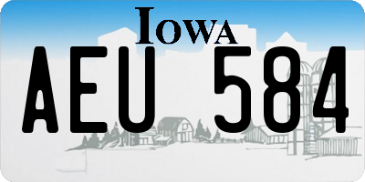 IA license plate AEU584