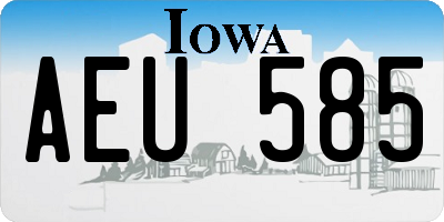 IA license plate AEU585