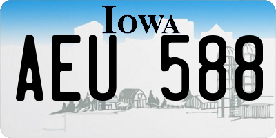 IA license plate AEU588