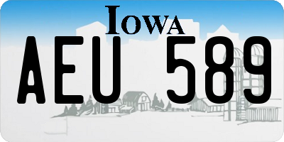 IA license plate AEU589